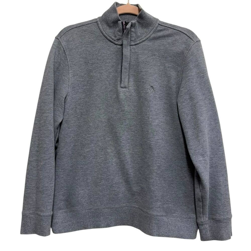 Brooks Brothers Red Fleece Gray‎ Quarter Zip Sweatshirt Men's Medium Cotton